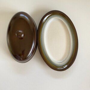 Franciscan Maderia Brown Cream 1970's Oval Butter Dish